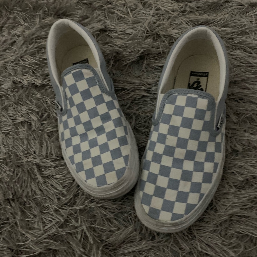 Light blue slip on vans